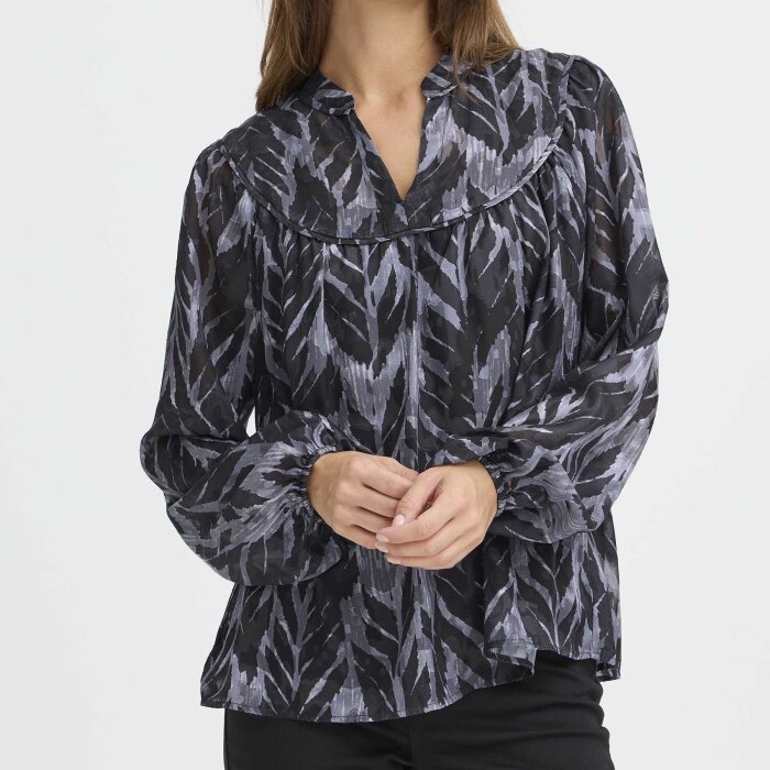 Pulz Jeans ( Dame )  - PULZ - PZANN BLOUSE | SKJORTE BLACK BEAUTY