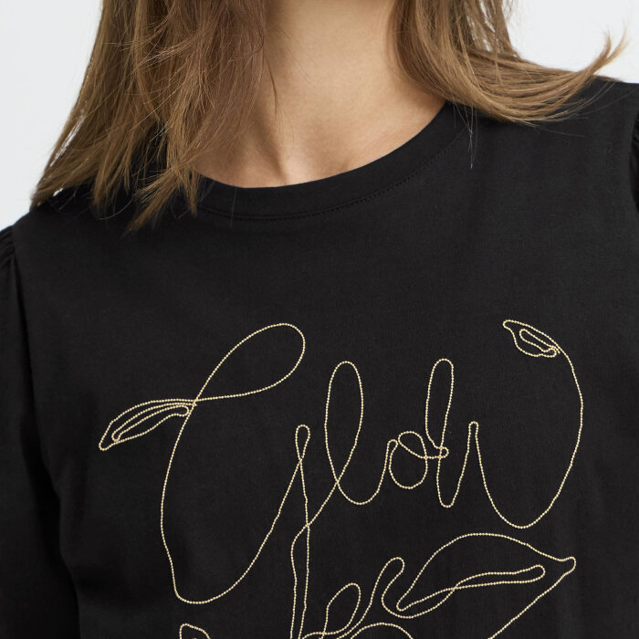 Pulz Jeans ( Dame )  - PULZ - PZJULIETTE | TSHIRT BLACK BEAUTY