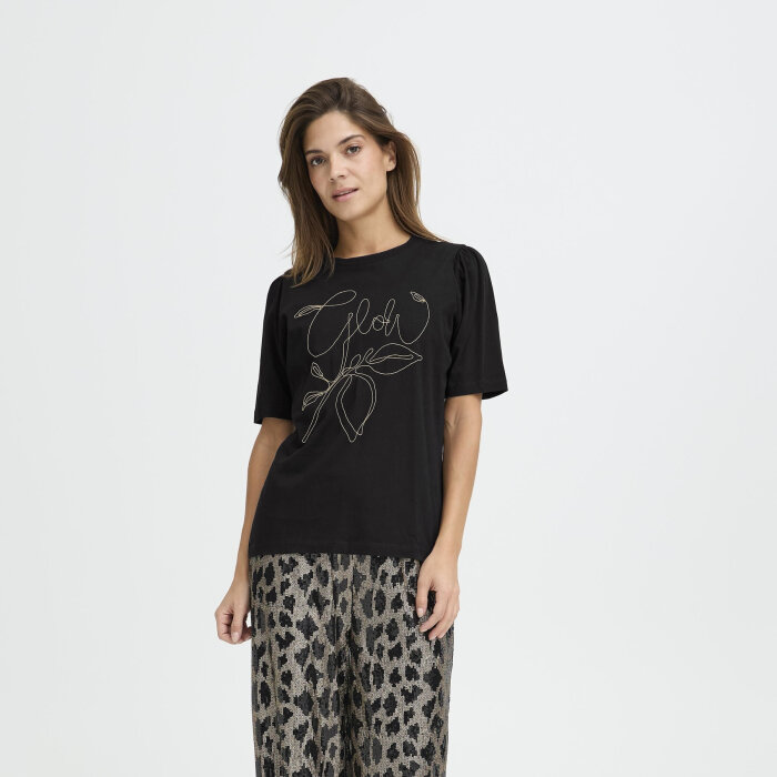 Pulz Jeans ( Dame )  - PULZ - PZJULIETTE | TSHIRT BLACK BEAUTY