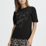 Pulz Jeans ( Dame )  - PULZ - PZJULIETTE | TSHIRT BLACK BEAUTY