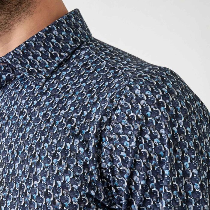 Desoto - Desoto - 78128-3 546 | Jersey Skjorte Navy Bubbles  Desoto - Desoto - 78128-3 546 | Jersey Skjorte Navy Bubbles