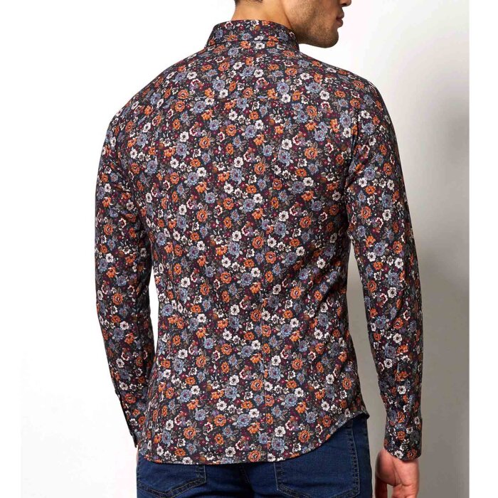 Desoto - Desoto - 69128-3 316 | Jersey Skjorte Blue Orange Bloomi