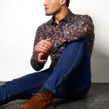 Desoto - Desoto - 69128-3 316 | Jersey Skjorte Blue Orange Bloomi