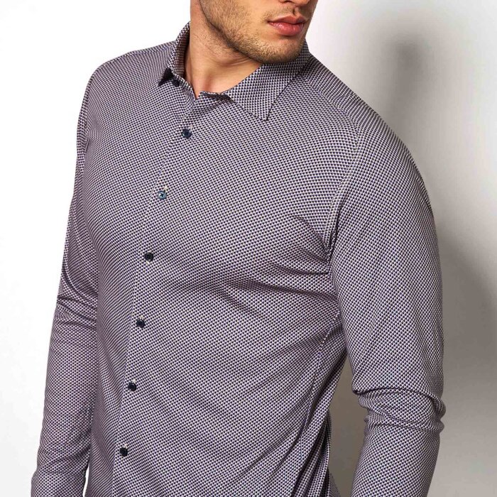 Desoto - Desoto - 68128-3 161 | Jersey Skjorte Denim Brown Cubes