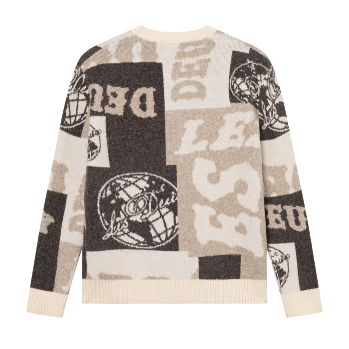 LES DEUX - Les Deux - Globe crewneck knit | Strik Dark Sand