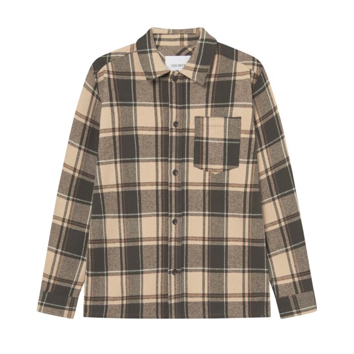LES DEUX - Les Deux - Loan check | Overshirt Irish Cream