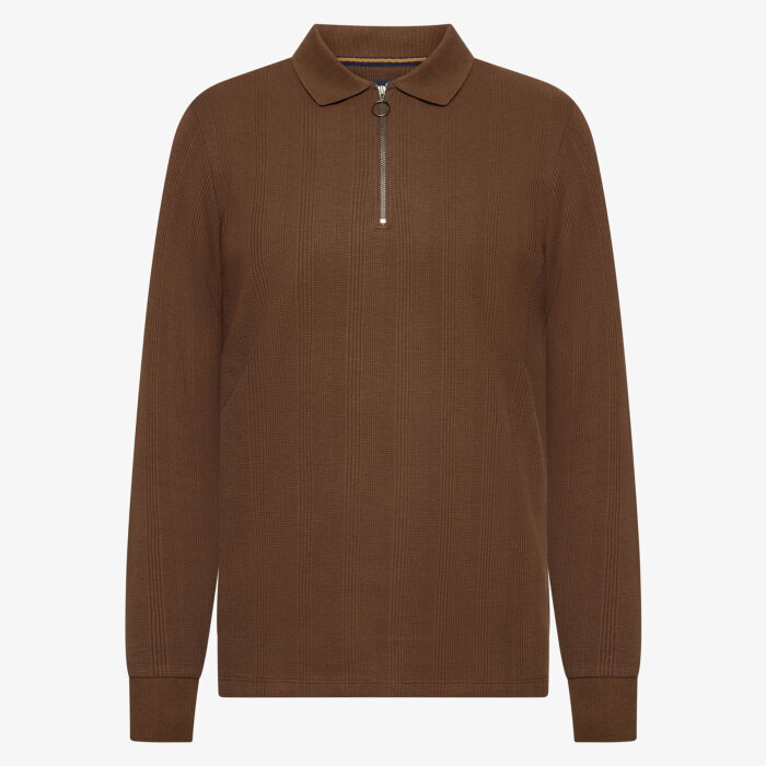 Signal - Signal - Pitt structured zip polo | polo T-shirt Cocoa Brown