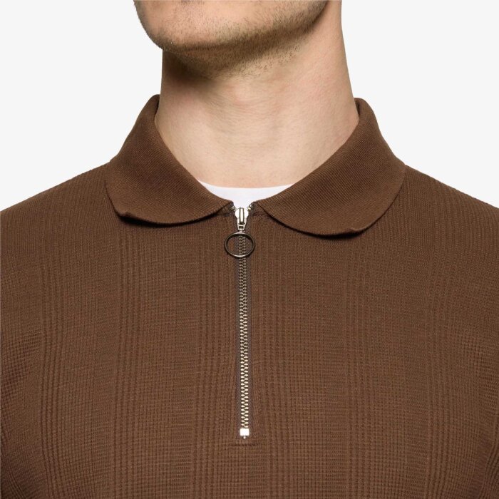 Signal - Signal - Pitt structured zip polo | polo T-shirt Cocoa Brown