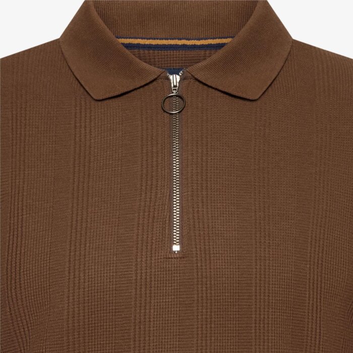 Signal - Signal - Pitt structured zip polo | polo T-shirt Cocoa Brown