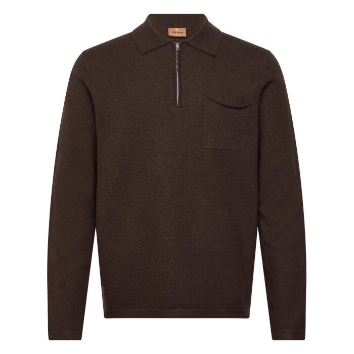 Mos Mosh Gallery - Mos Mosh - Ryan boil pullover | Strik Chocolate Brown