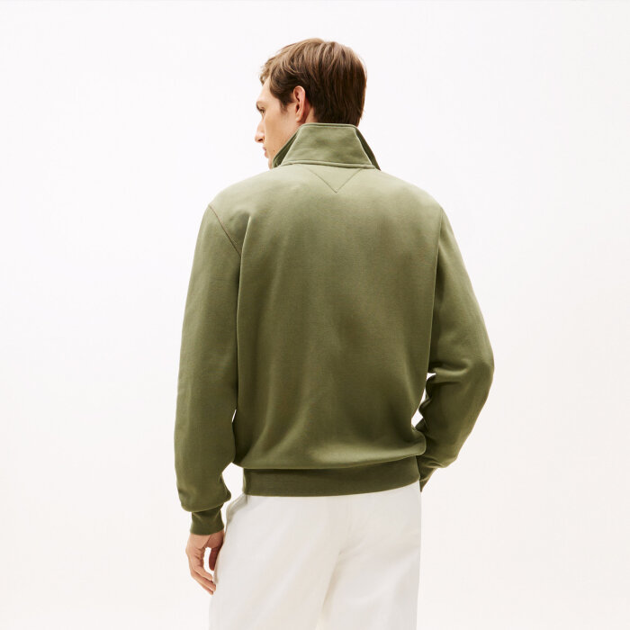 Tommy Hilfiger  - Tommy Hilfiger - Essential fleece stand collar | Cardigan Battle Green 