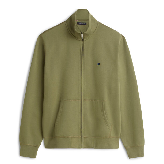 Tommy Hilfiger  - Tommy Hilfiger - Essential fleece stand collar | Cardigan Battle Green 