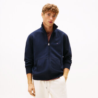 Tommy Hilfiger  - Tommy Hilfiger - Essential fleece stand collar | Cardigan Desert Sky
