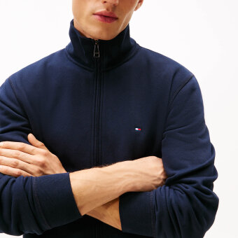 Tommy Hilfiger  - Tommy Hilfiger - Essential fleece stand collar | Cardigan Desert Sky