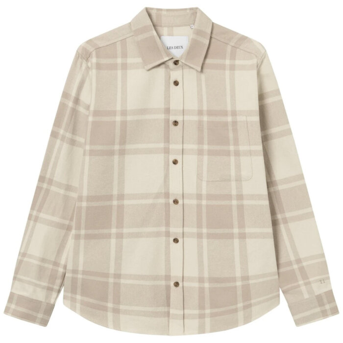 LES DEUX - Les Deux - Jeremy flannel shirt | Skjorte Desert Taupe 