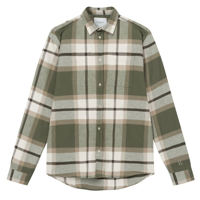 LES DEUX - Les Deux - Jeremy flannel shirt | Skjorte Olive Night 
