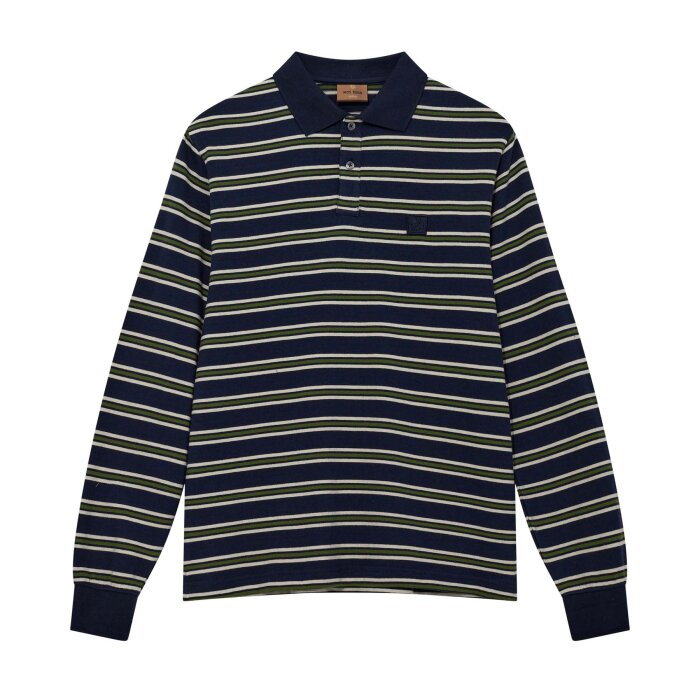 Mos Mosh Gallery - Mos Mosh - MMGHappe LS Polo Tee | Polo T-shirt Total Eclipse