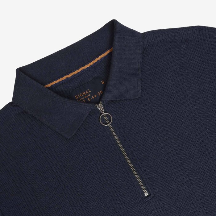 Signal - Signal - Pitt struct. zip polo | Polo T-shirt Deep Marine