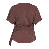 Sisters Point ( Dame ) - SISTERS POINT - GELIA-TOP1 | T-SHIRT CHOCOLATE/SILVER