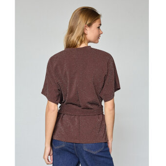 Sisters Point ( Dame ) - SISTERS POINT - GELIA-TOP1 | T-SHIRT CHOCOLATE/SILVER