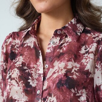 Sisters Point ( Dame ) - SISTERS POINT - EBBEY-SH90 | SKJORTE BORDEAUX FLOWER