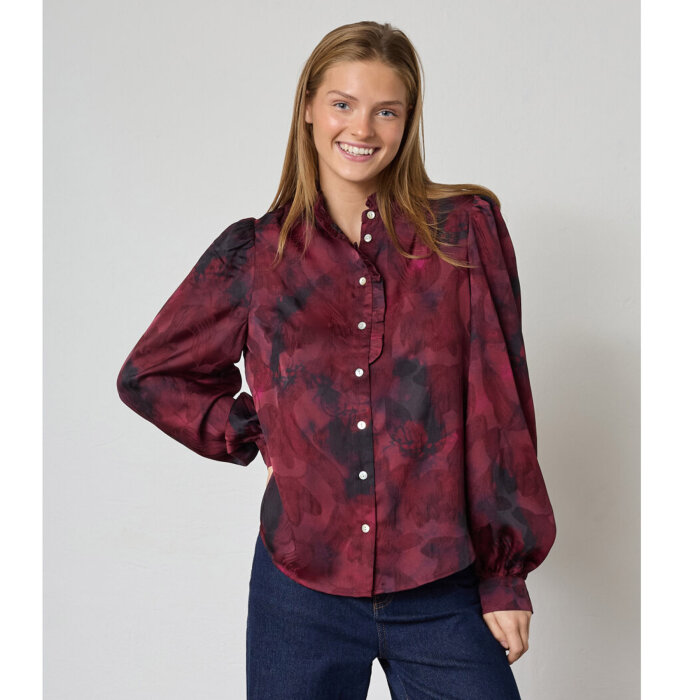 Sisters Point ( Dame ) - SISTERS POINT - VIRSA-SH15 | SKJORTE BORDEAUX BLURRE