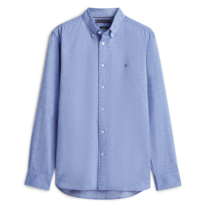 Tommy Hilfiger  - Tommy Hilfiger - Brushed linen twill shirt | Skjorte Bold Blue