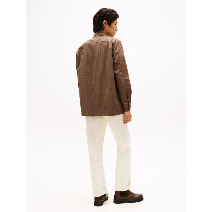 Tommy Hilfiger  - Tommy Hilfiger - Herringbone shirt | Skjorte Legacy Brown