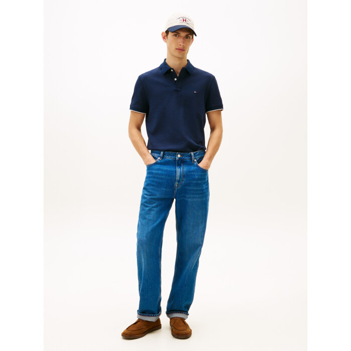 Tommy Hilfiger  - Tommy Hilfiger - Seersucker polo | Polo T-shirt Dark Night Navy