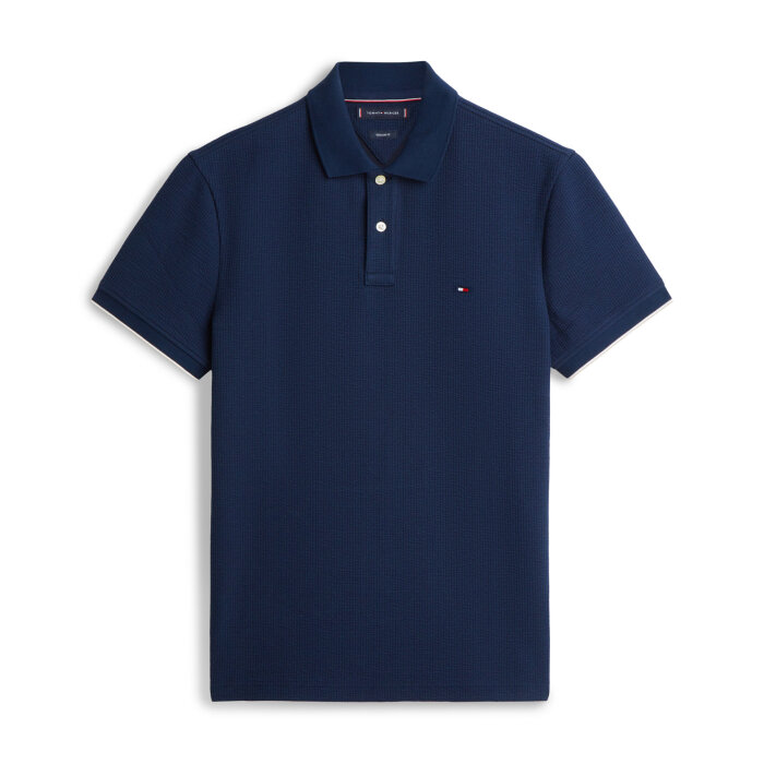 Tommy Hilfiger  - Tommy Hilfiger - Seersucker polo | Polo T-shirt Dark Night Navy