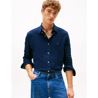 Tommy Hilfiger  - Tommy Hilfiger - Knit pique shirt | Skjorte Dark Night Navy