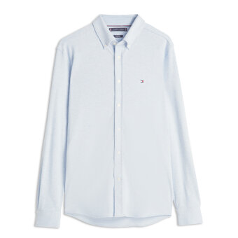 Tommy Hilfiger  - Tommy Hilfiger - Knit pique shirt | Skjorte Light Blue Heat
