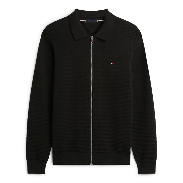 Tommy Hilfiger  - Tommy Hilfiger - Structure zip thru polo | Cardigan Black