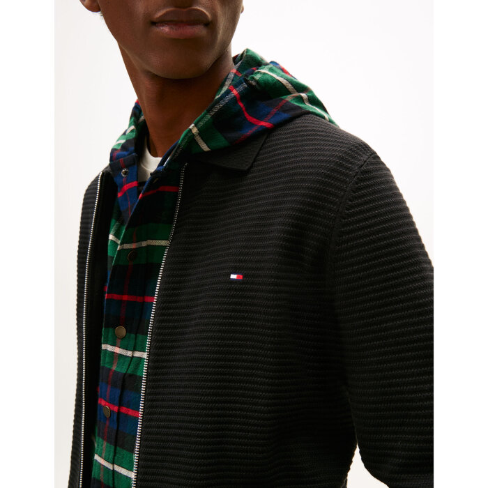 Tommy Hilfiger  - Tommy Hilfiger - Structure zip thru polo | Cardigan Black