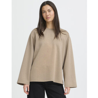 ICHI ( Dame ) - ICHI - IHCOZY LS | T-SHIRT SEPIA TINT M