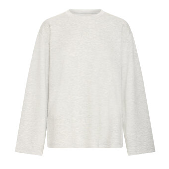 ICHI ( Dame ) - ICHI - IHCOZY LS | T-SHIRT LIGHT GREY MEL