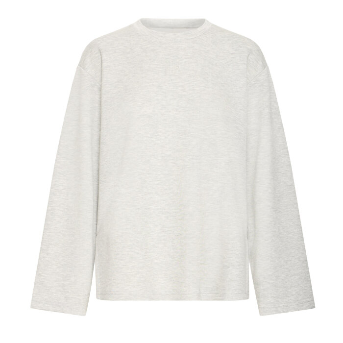 ICHI ( Dame ) - ICHI - IHCOZY LS | T-SHIRT LIGHT GREY MEL