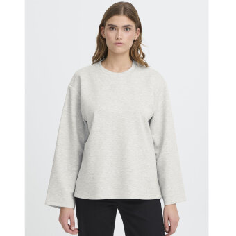 ICHI ( Dame ) - ICHI - IHCOZY LS | T-SHIRT LIGHT GREY MEL