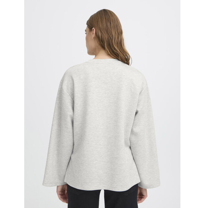 ICHI ( Dame ) - ICHI - IHCOZY LS | T-SHIRT LIGHT GREY MEL