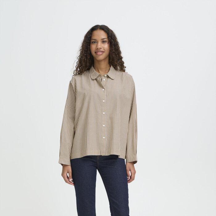 ICHI ( Dame ) - ICHI - IHGILEY SH | SKJORTE BIRCH/SEPIA TI