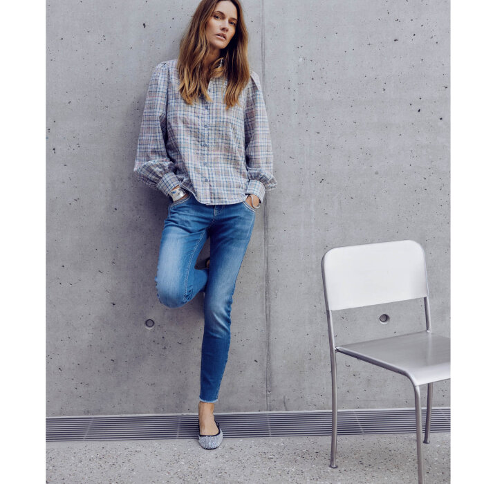 Pulz Jeans ( Dame )  - PULZ - PZAURORA SHIRT | SKJORTE DELLA ROBBIA BLUE