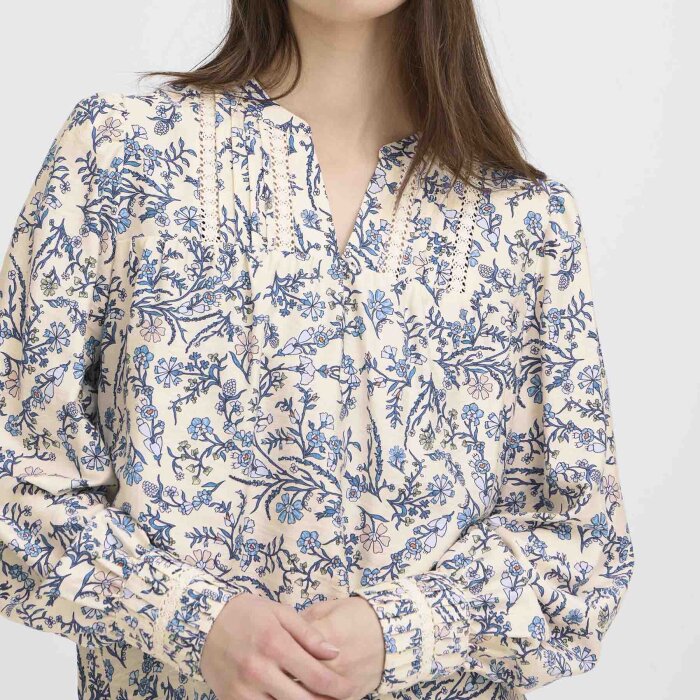 Pulz Jeans ( Dame )  - PULZ - PZABRINA BLOUSE | SKJORTE DELLA ROBBIA BLUE