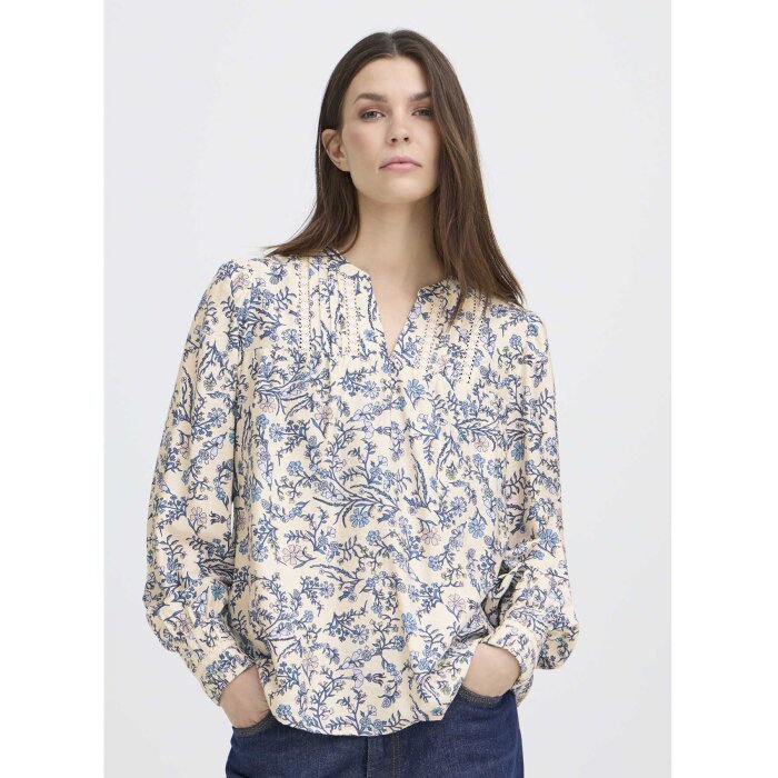 Pulz Jeans ( Dame )  - PULZ - PZABRINA BLOUSE | SKJORTE DELLA ROBBIA BLUE