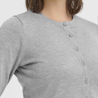 ICHI ( Dame ) - ICHI - IHLULS O-NECK CA | CARDIGAN 200317 LIGHT GREY MEL