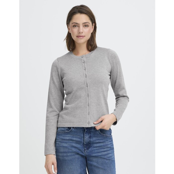 ICHI ( Dame ) - ICHI - IHLULS O-NECK CA | CARDIGAN LIGHT GREY MEL