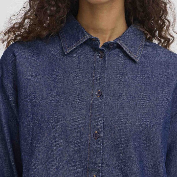 ICHI ( Dame ) - ICHI - IHARCHER SH4 | SKJORTE DENIM AUTHENTIC BLUE