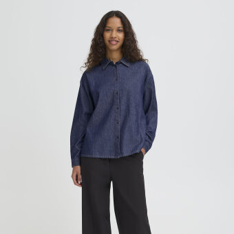 ICHI ( Dame ) - ICHI - IHARCHER SH4 | SKJORTE DENIM AUTHENTIC BLUE