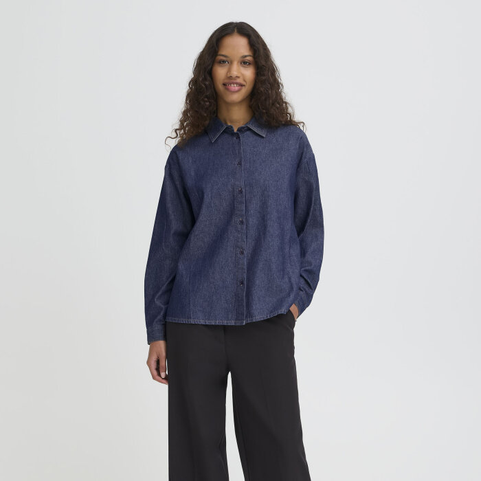 ICHI ( Dame ) - ICHI - IHARCHER SH4 | SKJORTE DENIM AUTHENTIC BLUE