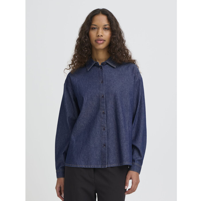 ICHI ( Dame ) - ICHI - IHARCHER SH4 | SKJORTE DENIM AUTHENTIC BLUE
