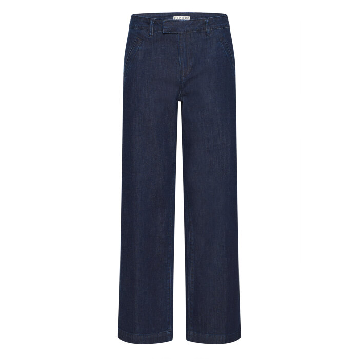 Pulz Jeans ( Dame )  - PULZ - PZALLIE HW PANT WIDE LEG | JEANS DARK BLUE DENIM